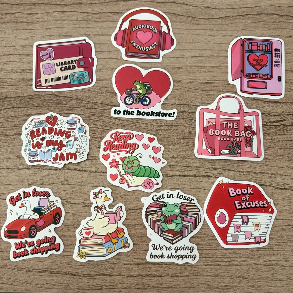 Love Reading Valentine Bookish Bundle Stickers